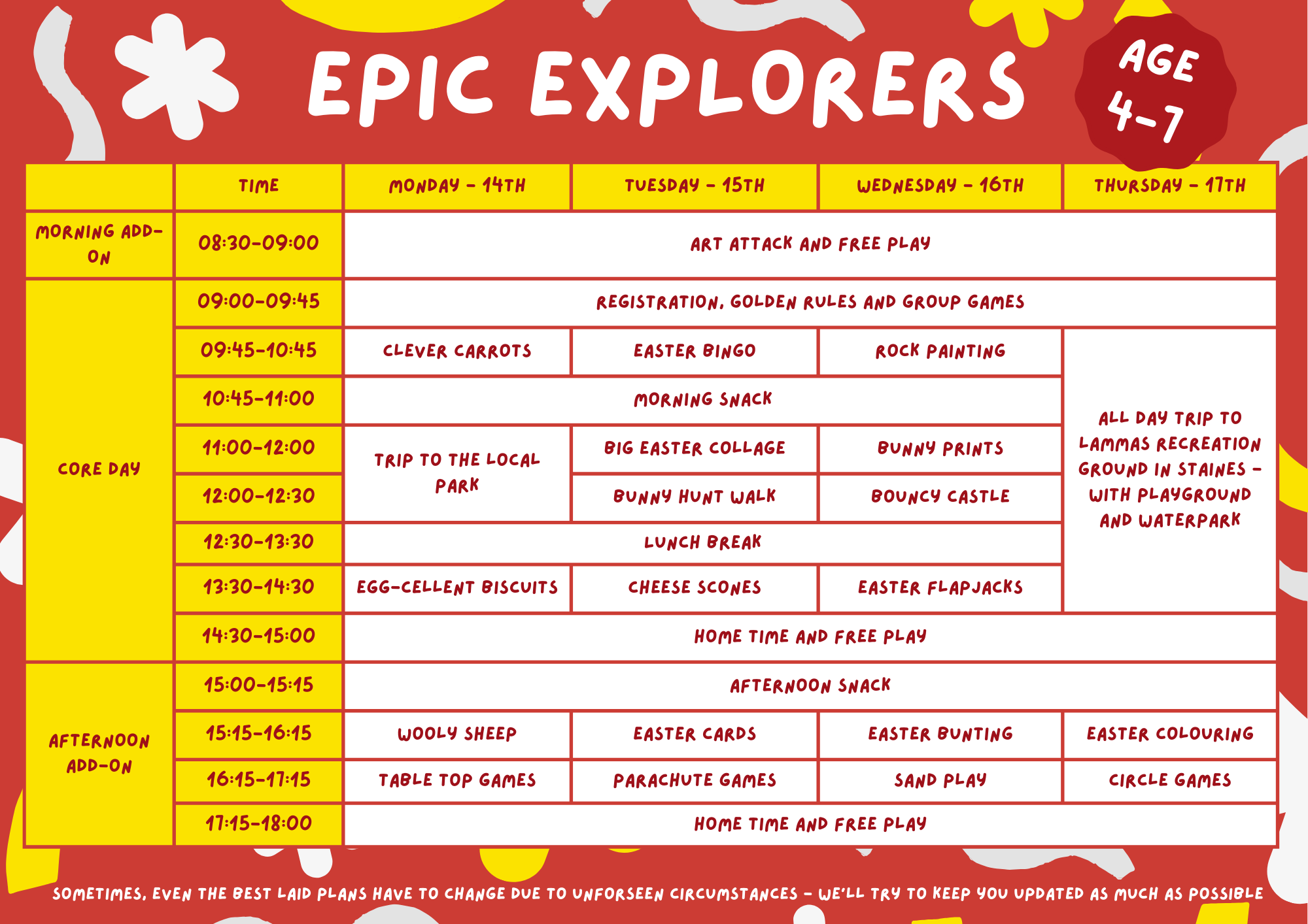 Epic Explorers - Week 2 14th-17th April