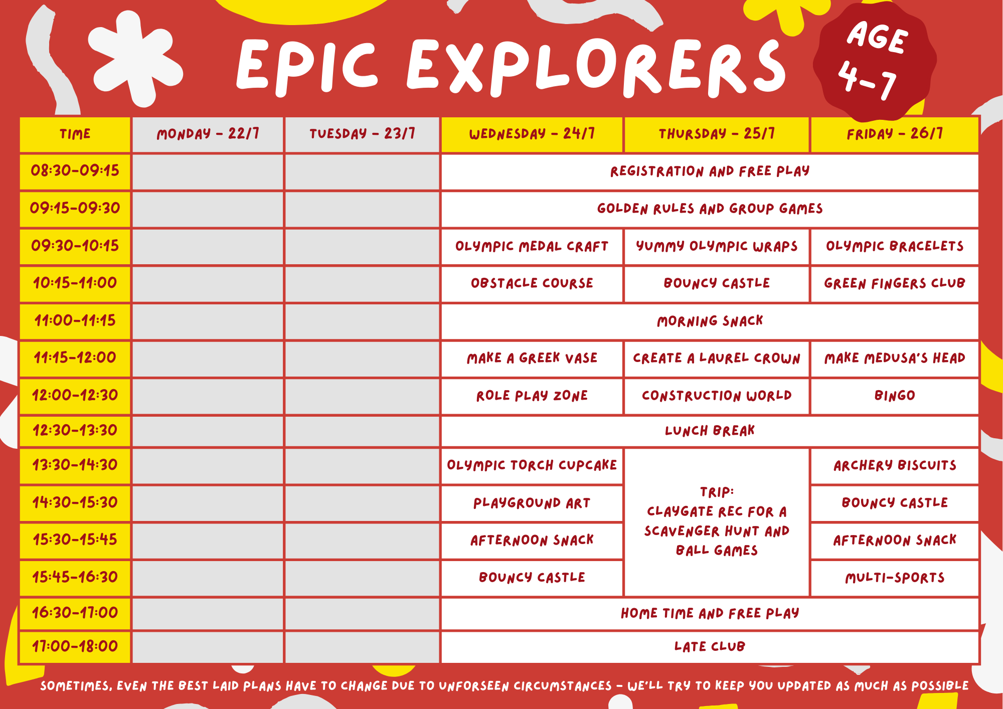 Epic Explorers Sample Programme (Double-Sided Poster (A3 Landscape)) (2)