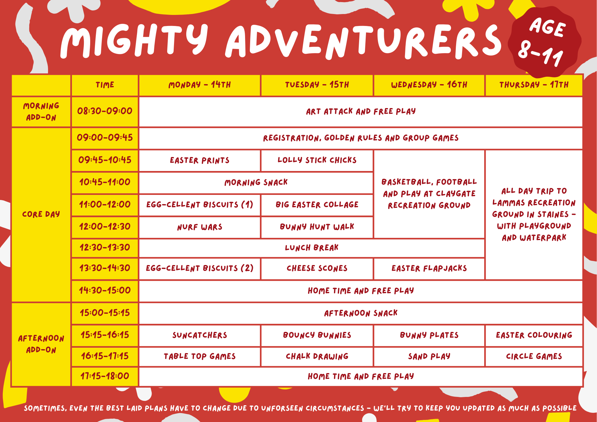 Mighty Adventurers - Week 2 14th-17th April