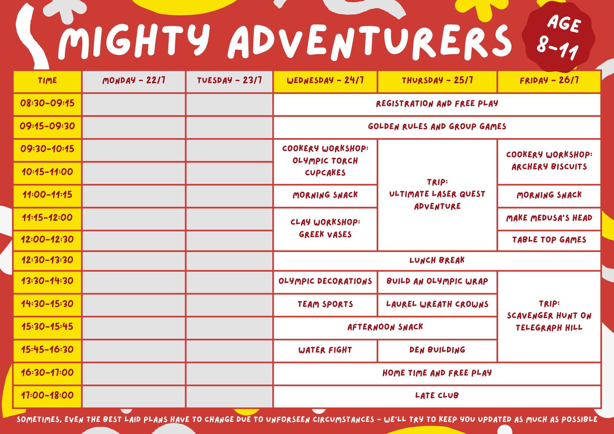 Mighty Adventurers Sample Programme (2)